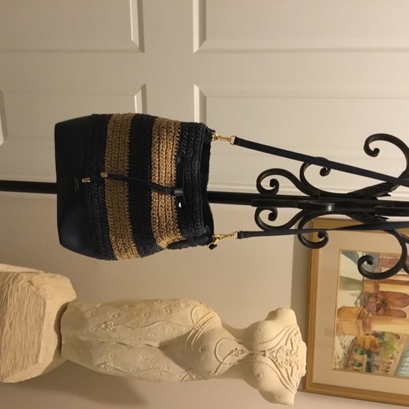 Ralph Lauren Crocheted Shoulder bag Navy/ beige - Picture 2 of 4